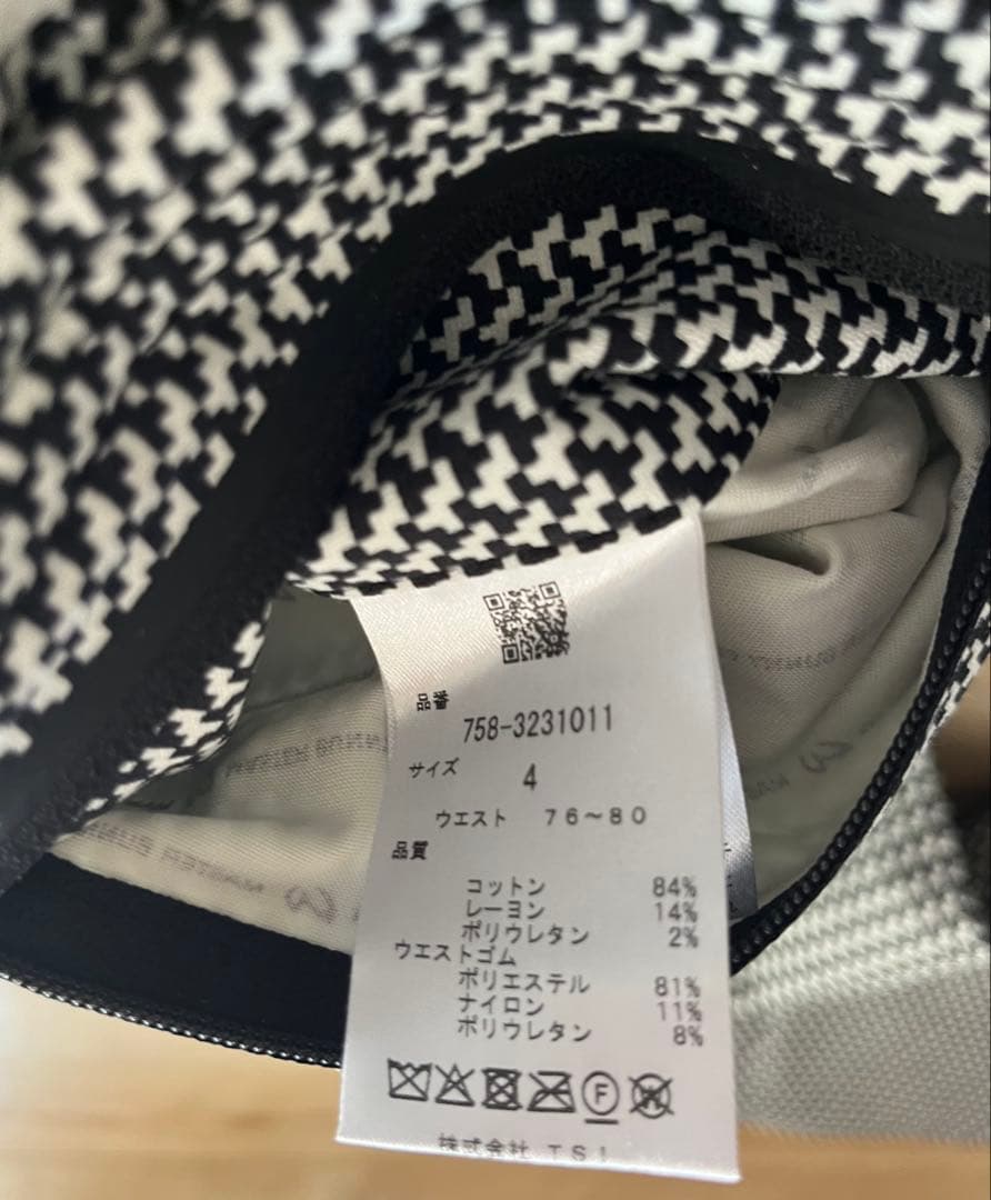 新品タグ付PEARLYGATESマスターバニーED千鳥格子パンツ4 股下77cm