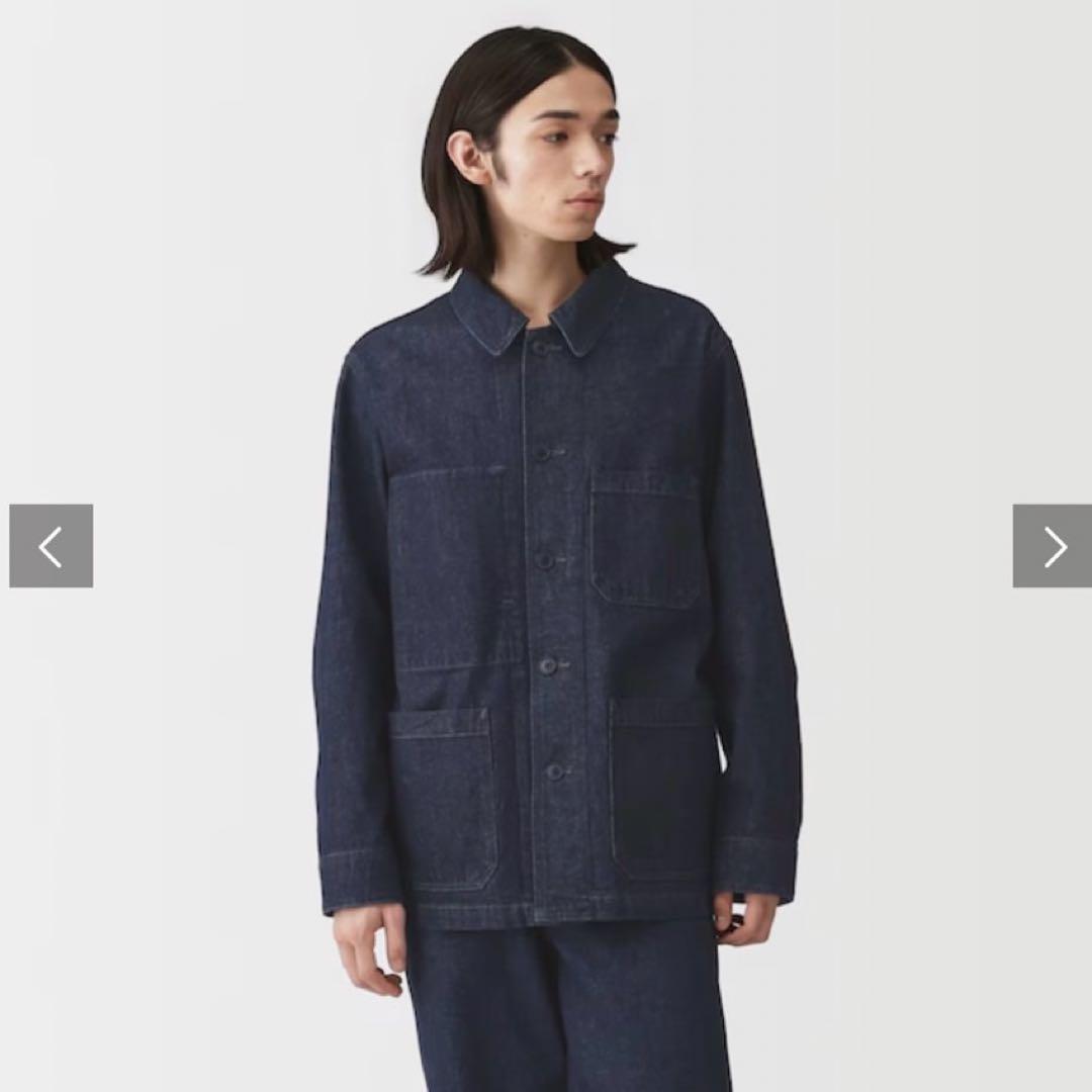 新品未使用★無印 木の実から作ったカポック混デニムカバーオール★