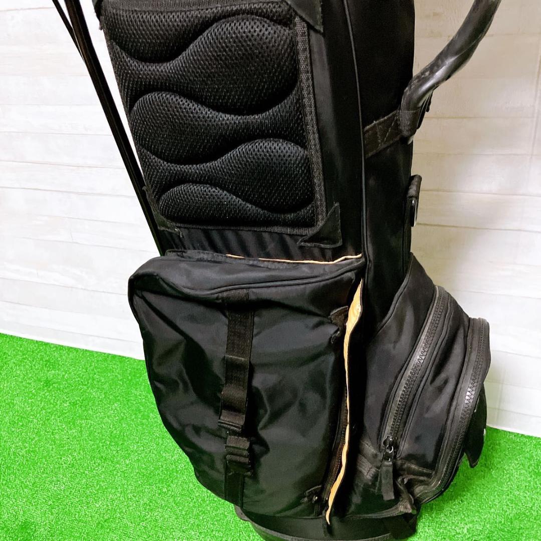 EDWIN GOLF キャディバッグ スタンド式 ブラック 9型 7分割 ゴルフ