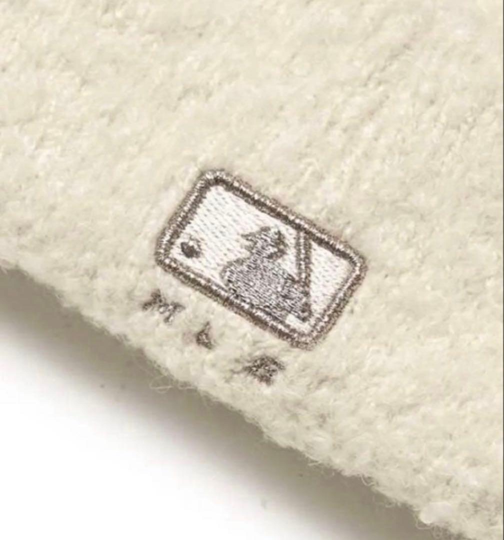 韓国MLB KIDS 猫耳ニット帽 新品未開封 ビーニー 白