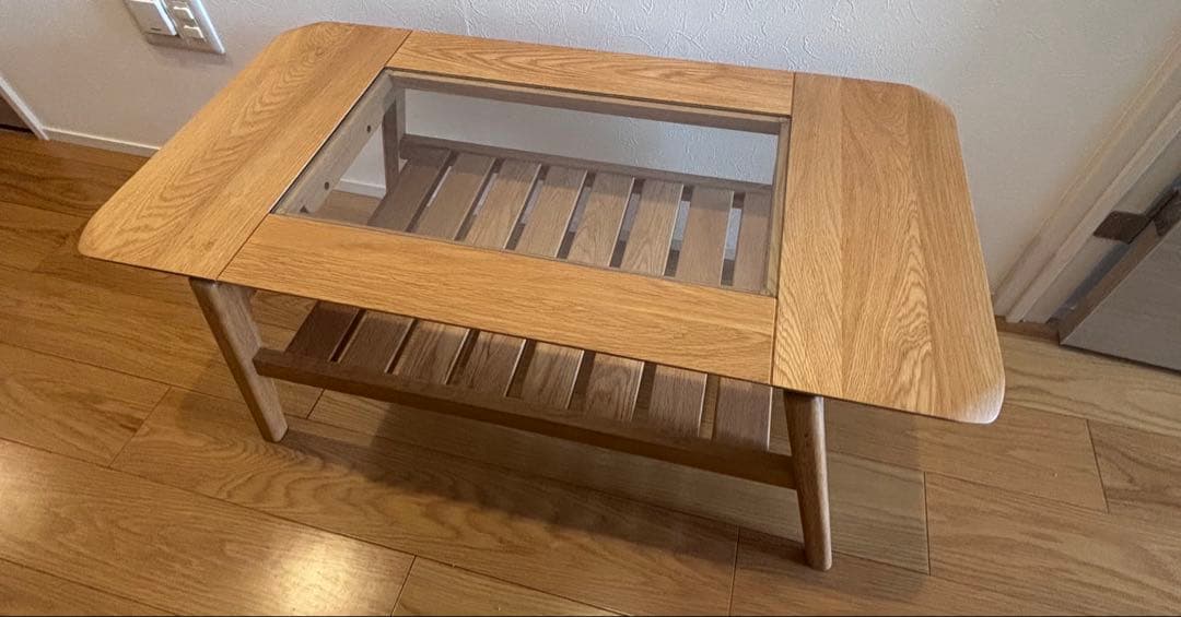 KEYUCA マライカガラス　ローテーブル ナチュラル