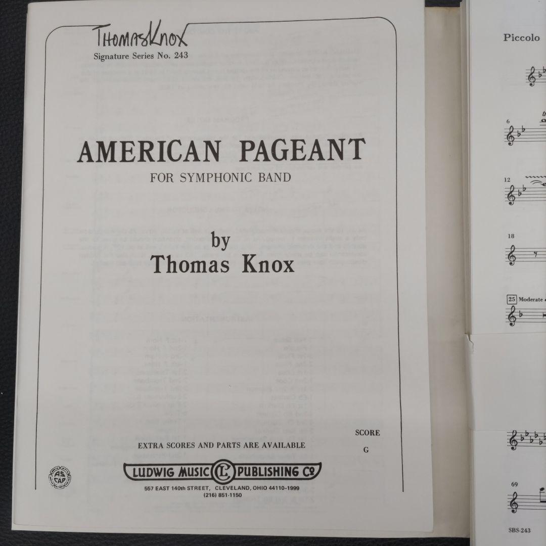 アメリカン・ページェント　吹奏楽　楽譜