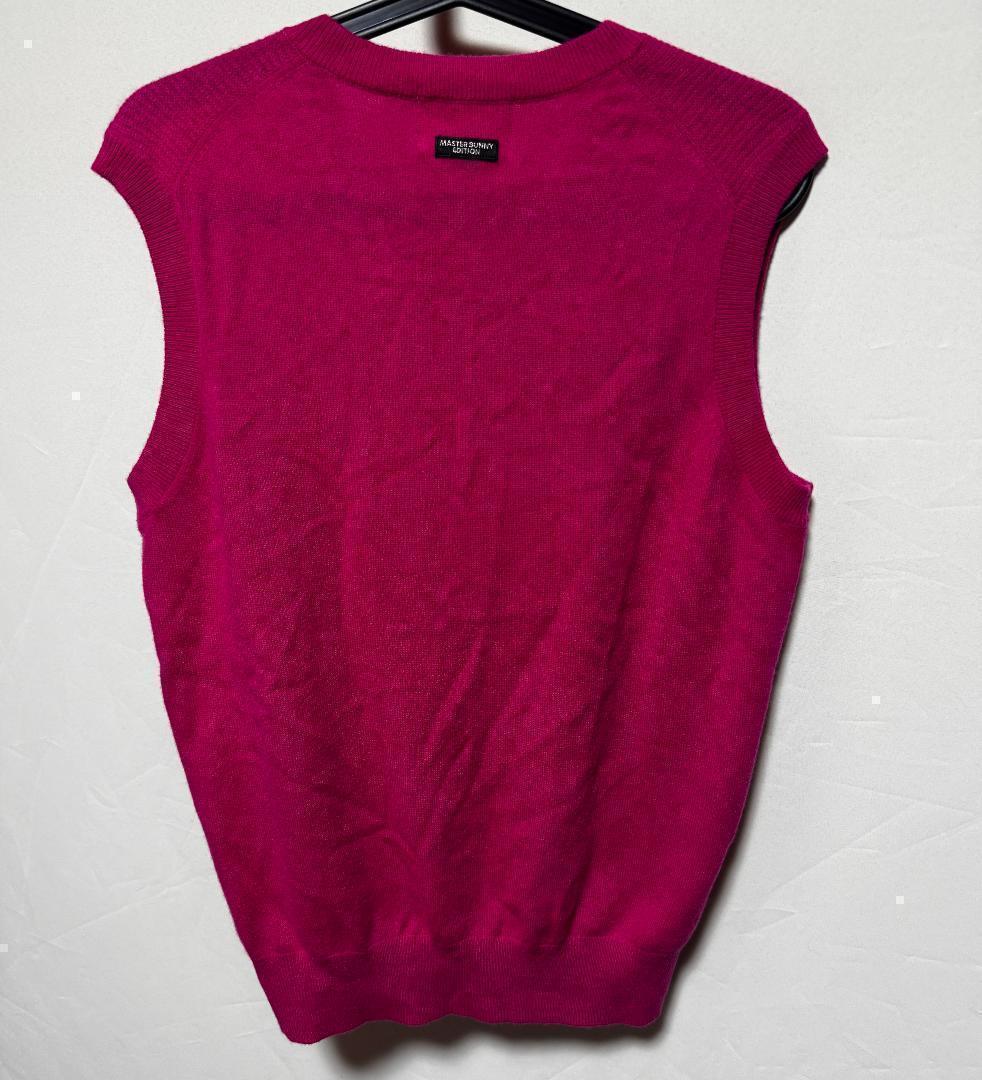 マスターバニーエディション メンズ カシミヤ片畦ニットベストVネック サイズ4