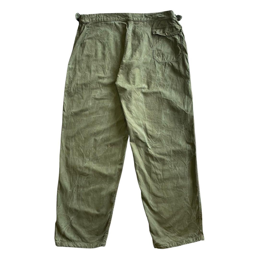 60s ヴィンテージ フランス軍 メカニックパンツ ミリタリーパンツ ユーロ 緑