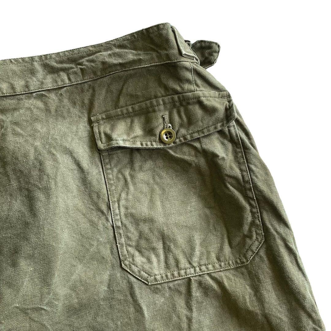 60s ヴィンテージ フランス軍 メカニックパンツ ミリタリーパンツ ユーロ 緑