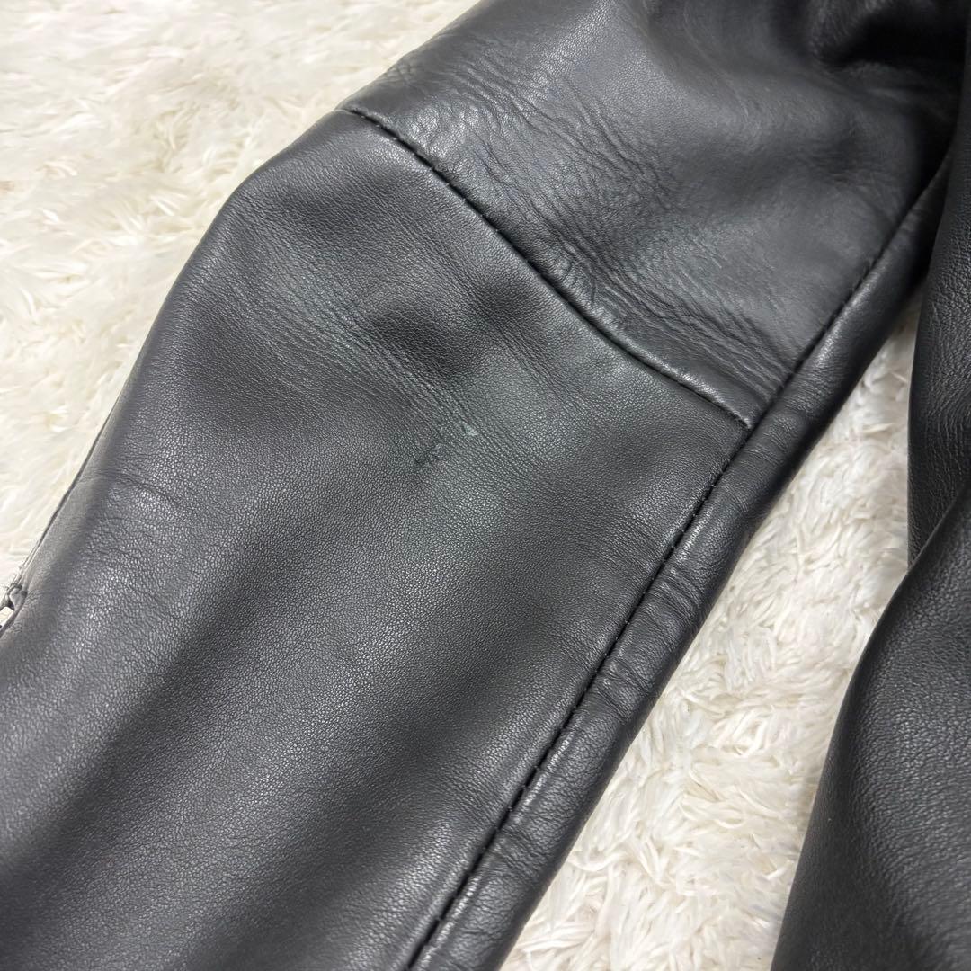 UNITED TOKYO ラムレザー ダブルライダースジャケット ブラック