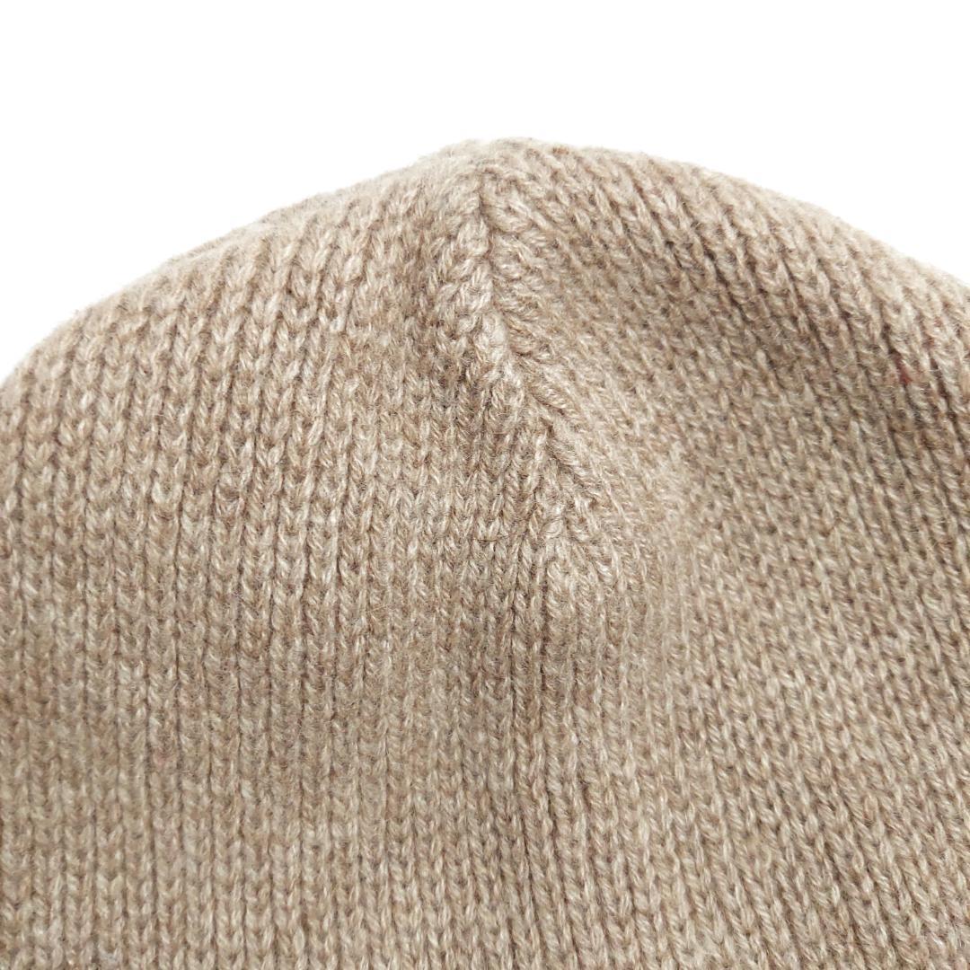90s新品HERMES✨エルメス Hロゴ カシミヤ100％ニット帽 イタリア製