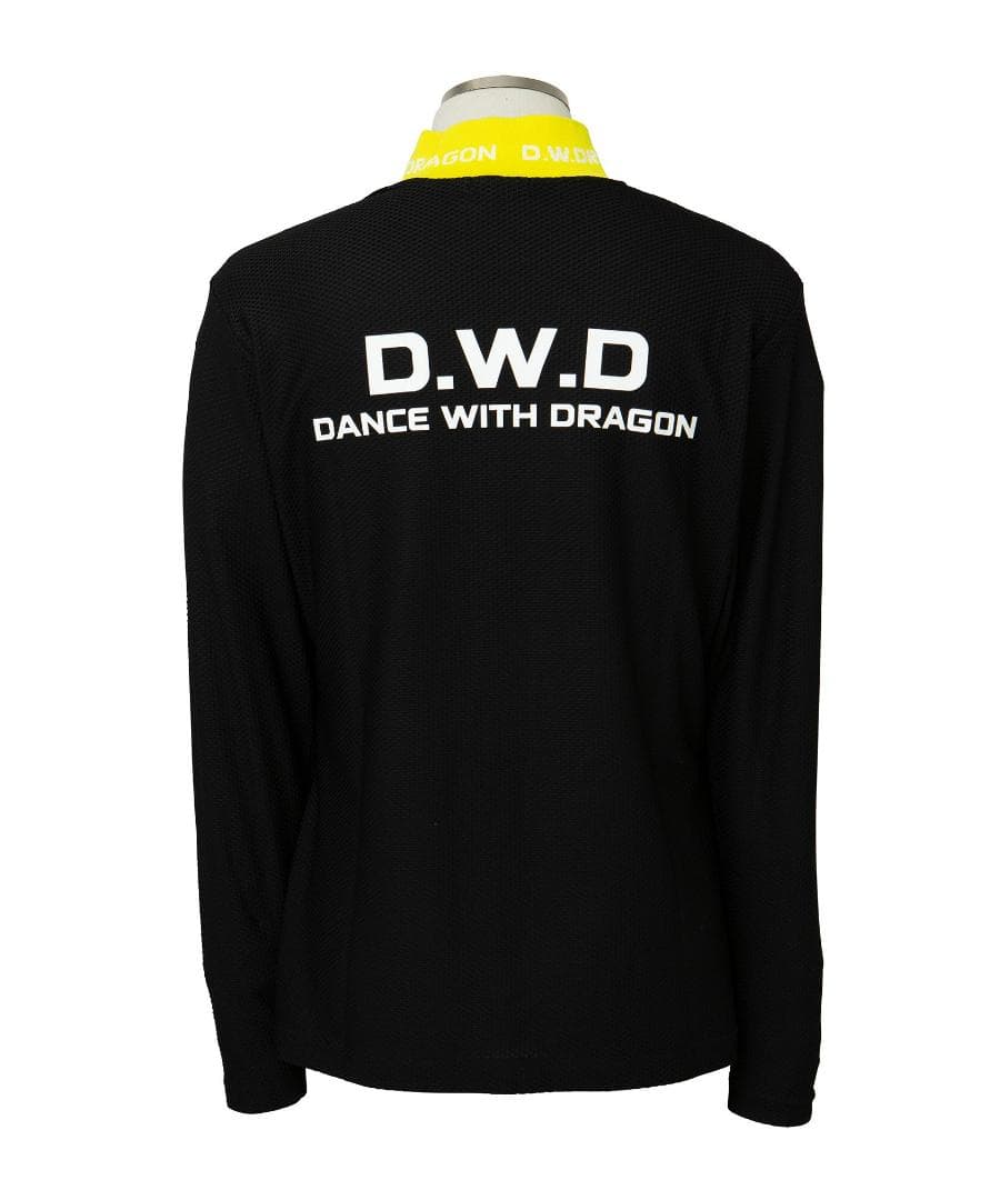 新品☆ダンスウィズドラゴン DRY & UV ロング スリーブ モック☆黒☆XL
