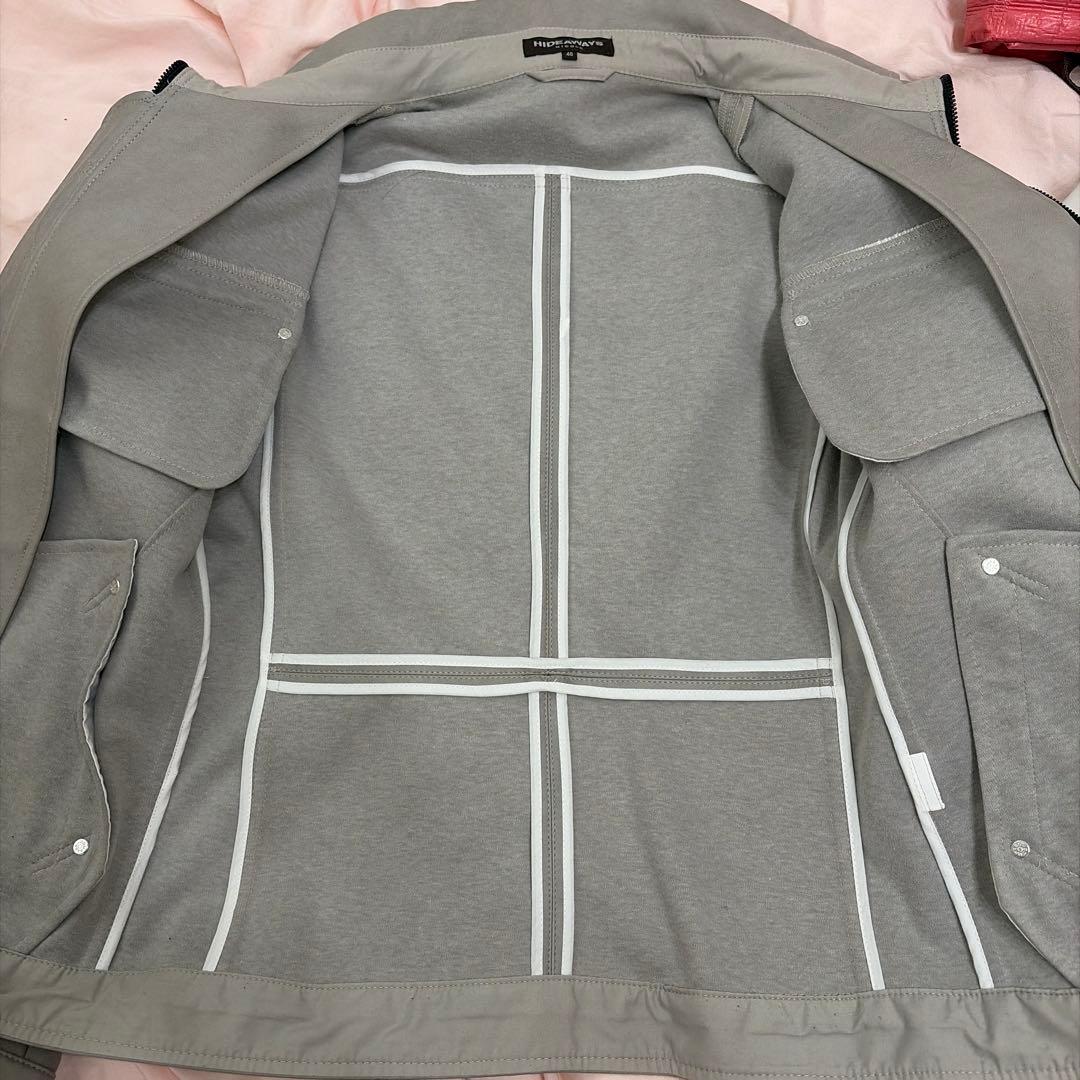 HIDEAWAYS ハイダウェイ　ライダースジャケット M グレー
