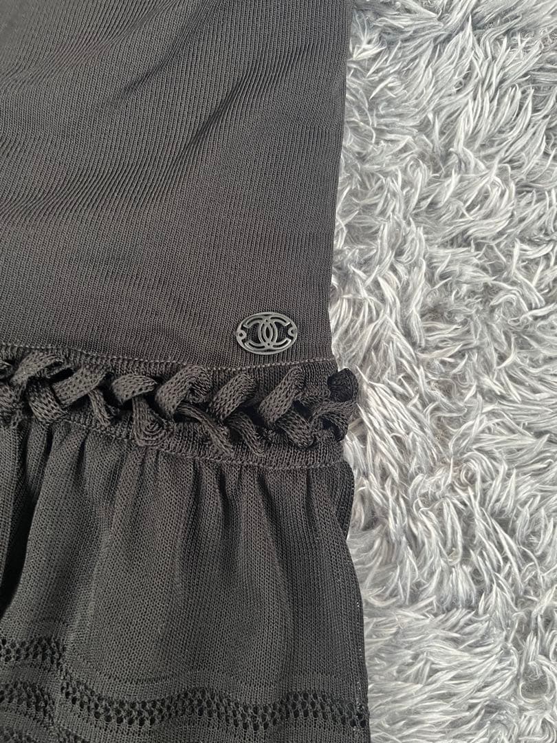 正規品　シャネル　フレンチスリーブ　コルセット　フレアワンピース　ココマーク