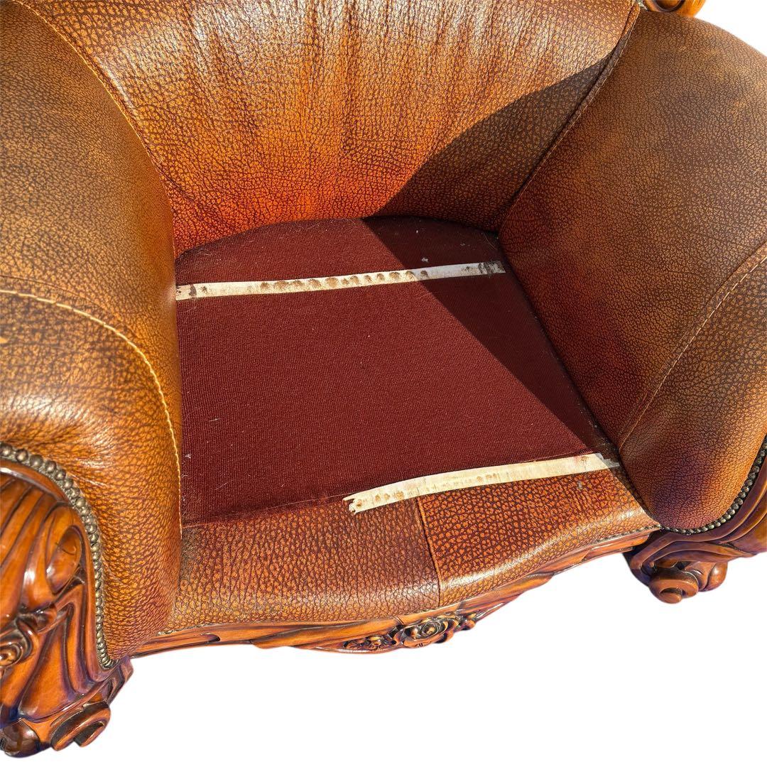 【送料込】ロココ調　ヴィンテージ　1Pソファ　ヨーロピアン　アンティーク　②