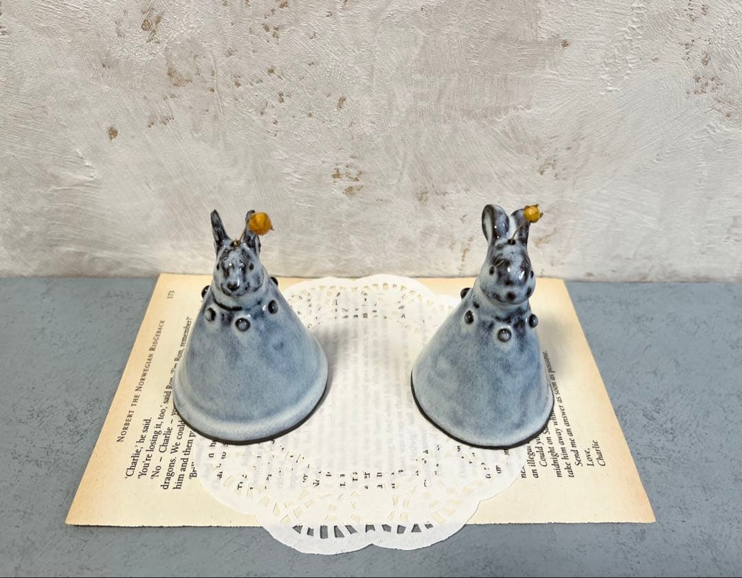 Allangeloアランジェロ様　ウサギうさぎ陶器ベル オブジェ blythe