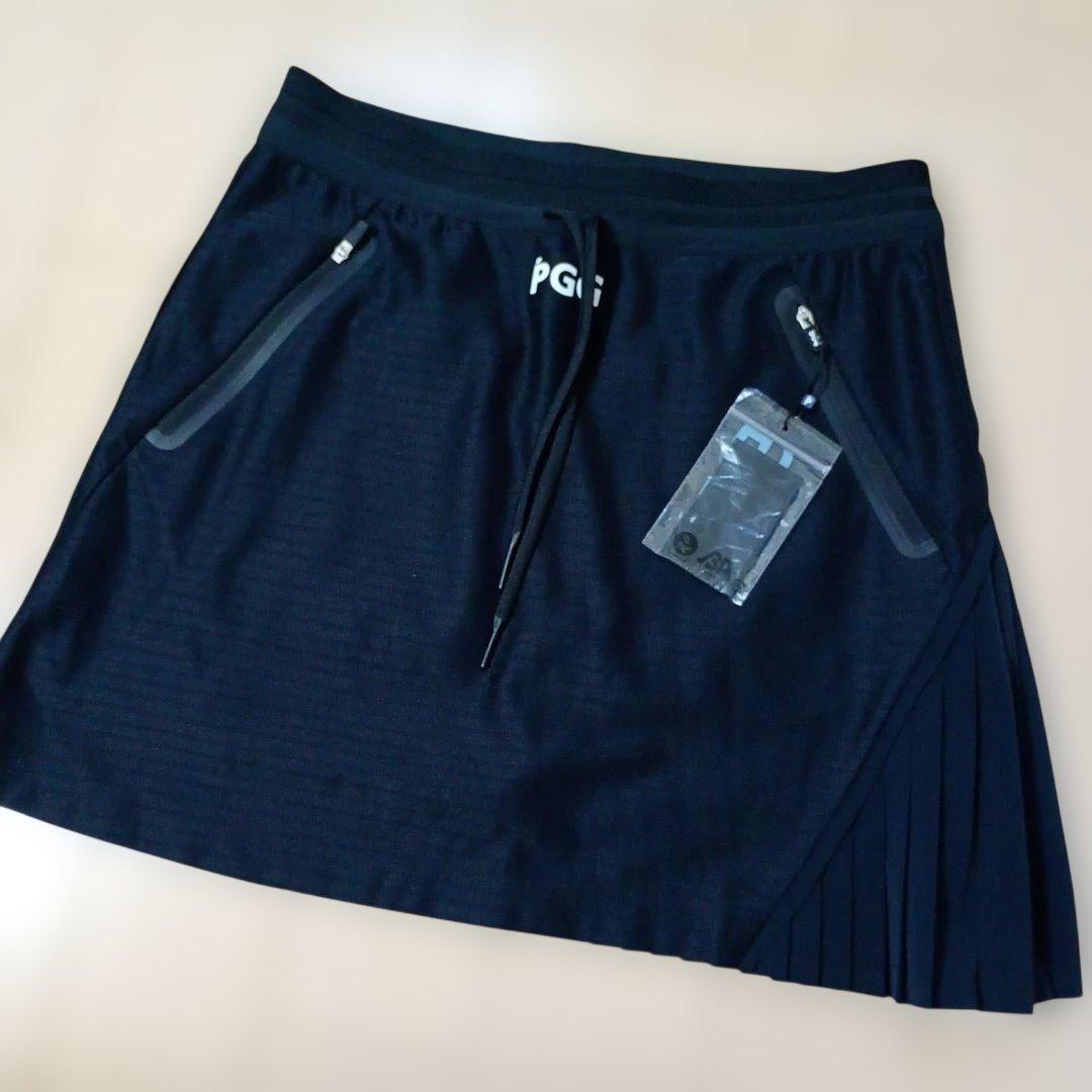 PG プリーツスカート 黒 レディース ゴルフサイズ1