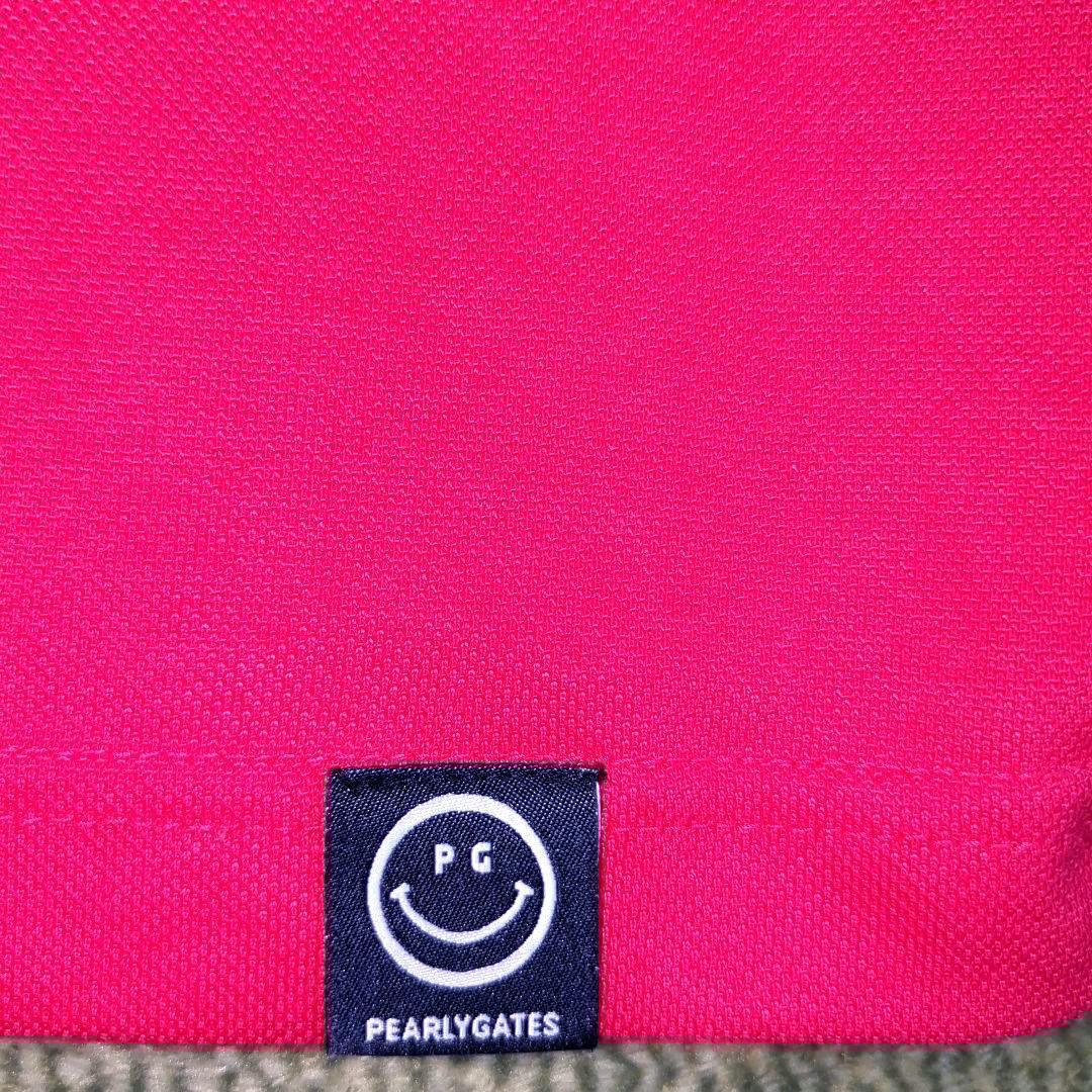 美品✨パーリーゲイツ 半袖ポロシャツ ピンク ニコちゃん ワッペン サイズ1