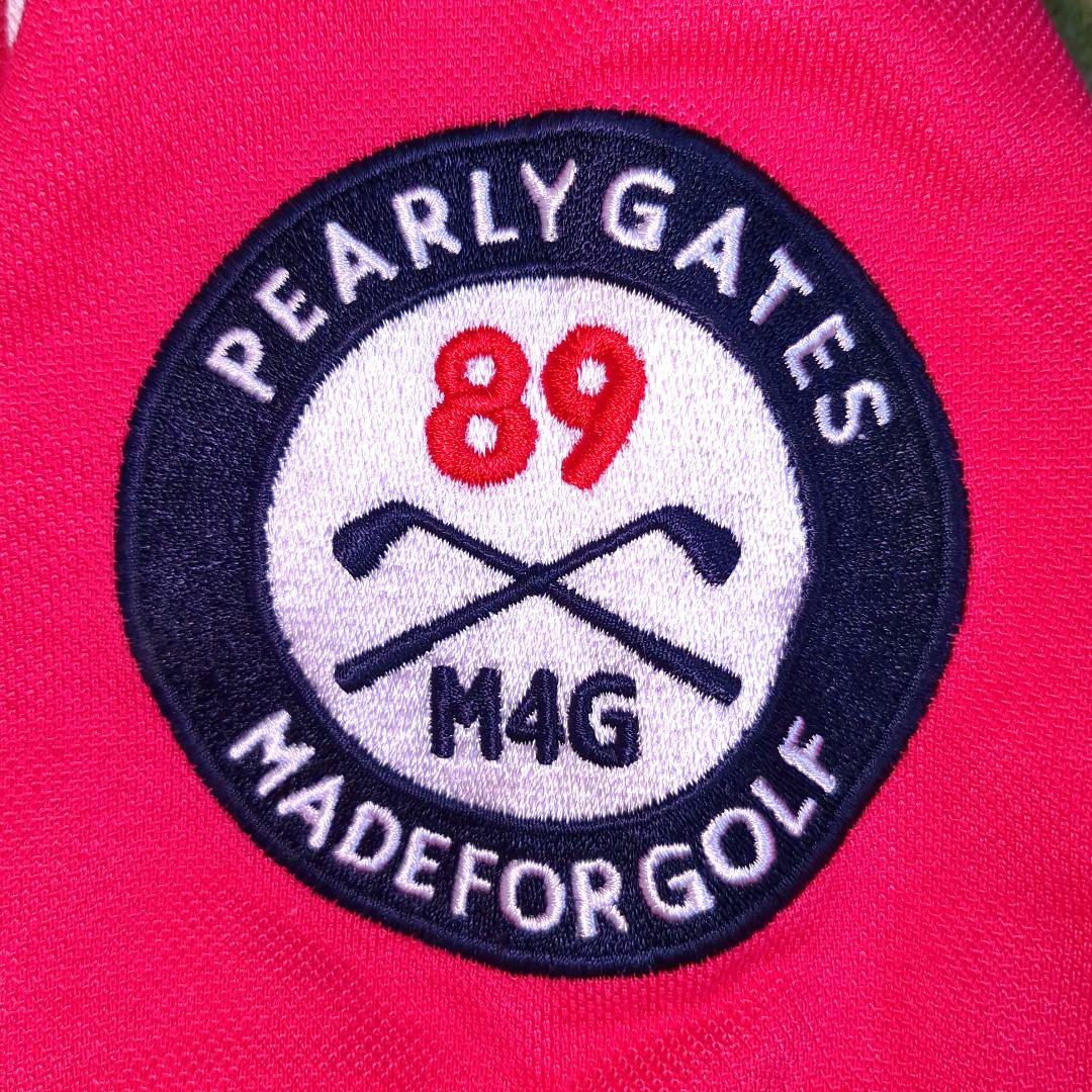 美品✨パーリーゲイツ 半袖ポロシャツ ピンク ニコちゃん ワッペン サイズ1