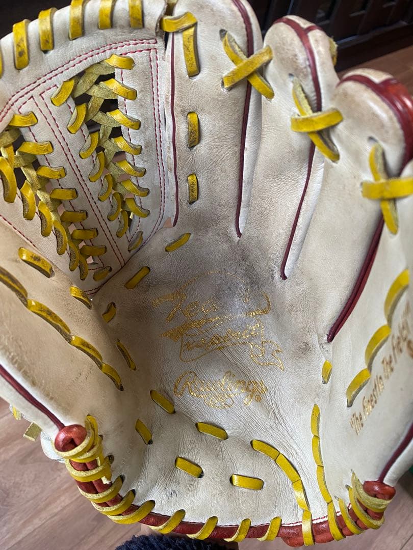 Rawlings 軟式野球グローブ ホワイト/レッド