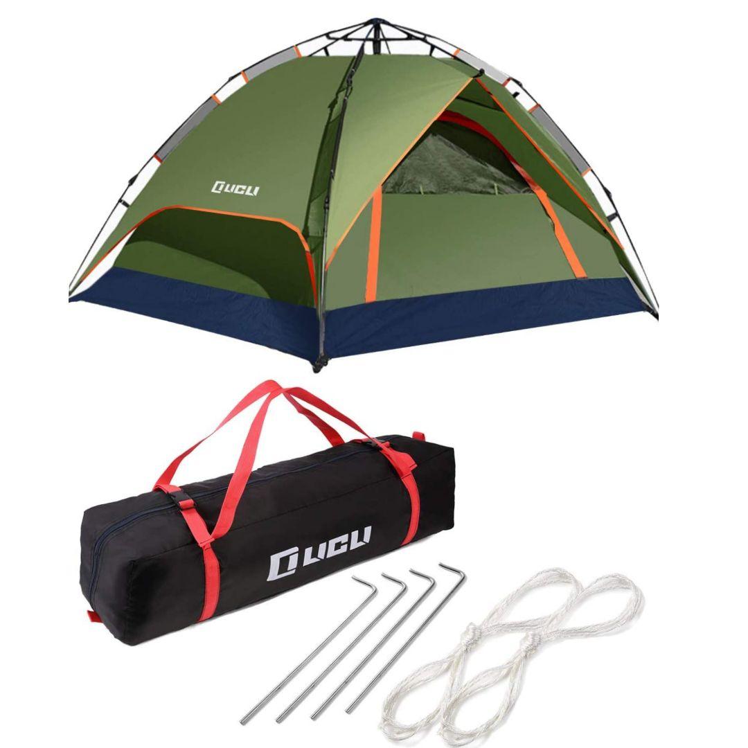 ❤ワンタッチテント❤キャンプ2人用 ～ 4人用 ロープ ペグ 付き 軽量 耐水