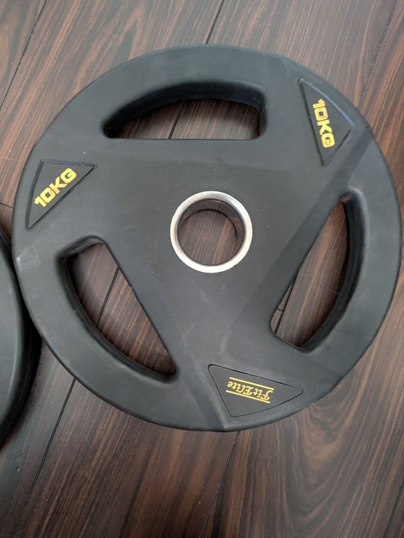 FitElite ラバー製バーベルプレート10kg 2枚セット