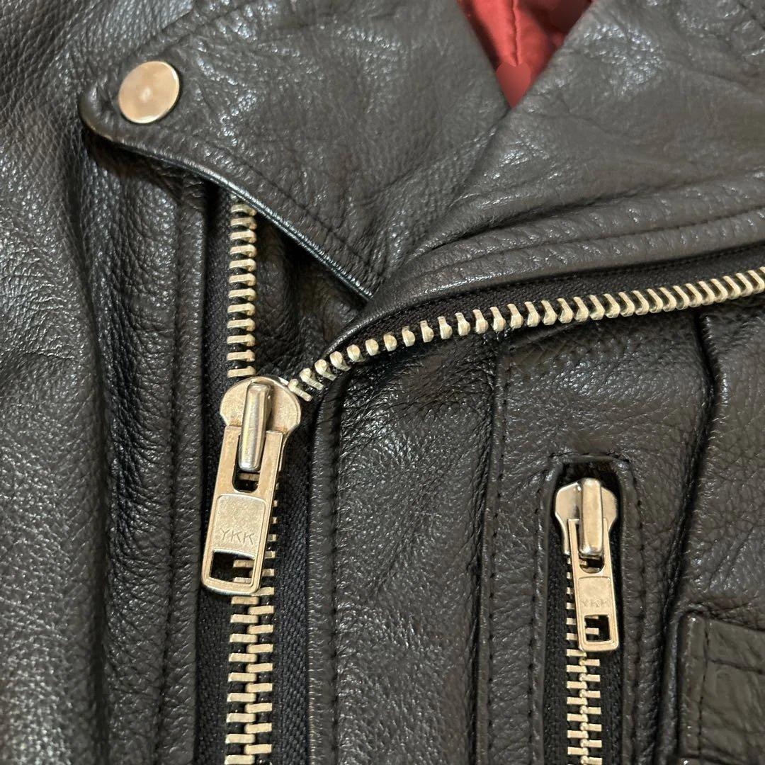 RNA 牛革　J321 ダブルライダースジャケット 黒　M