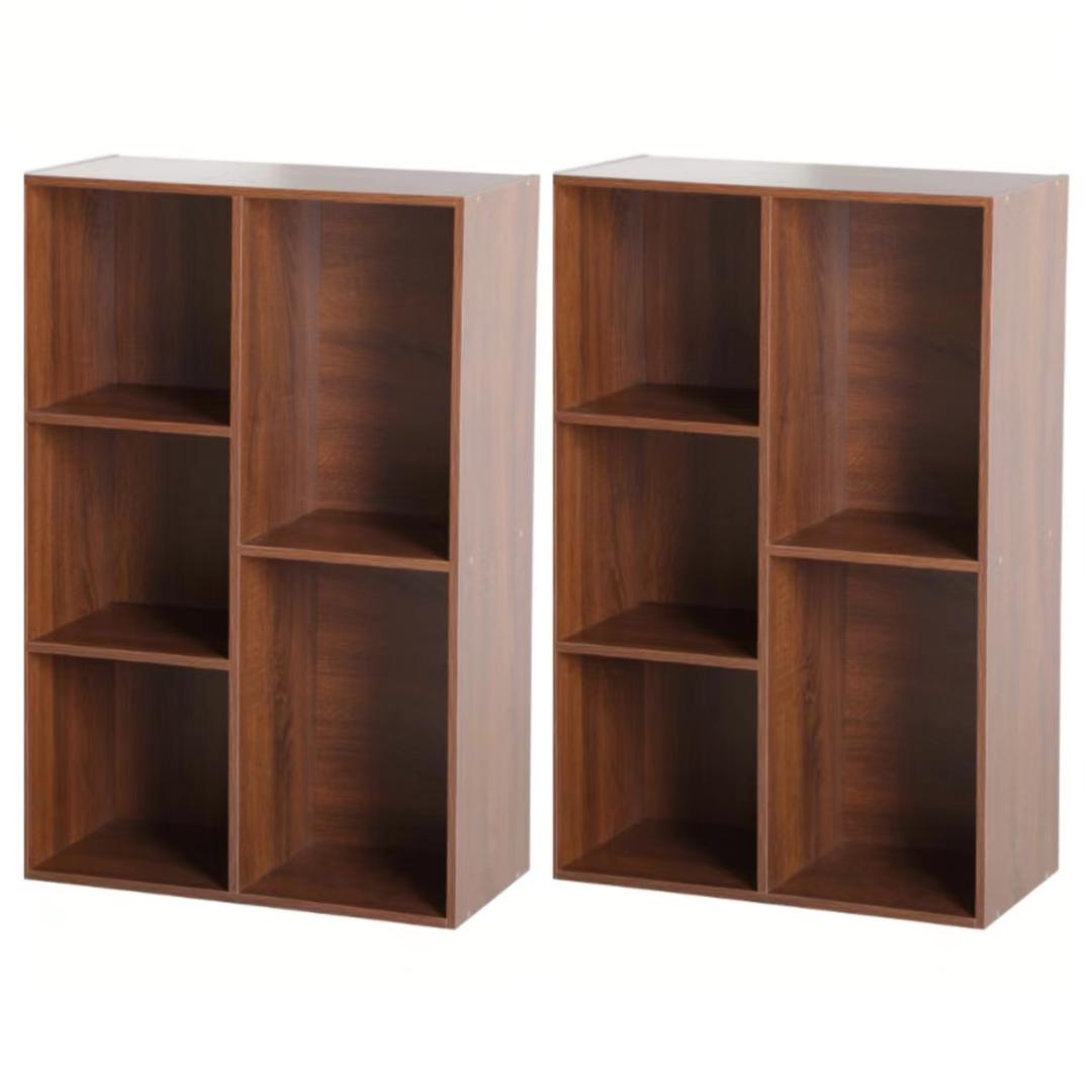 2列　カラーボックス（アッシュブラウン）2個セット　５段　ａｓｈ茶　２