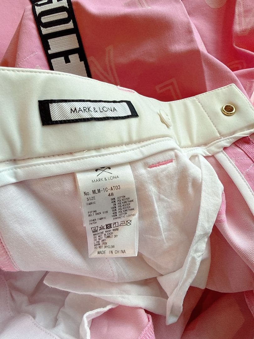 【美品】MARK&LONA トラウザーパンツ ボトムス ピンク