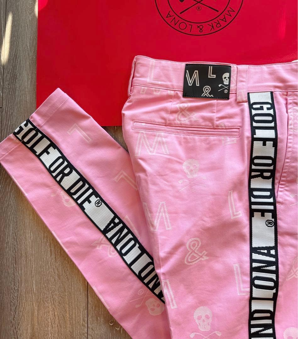 【美品】MARK&LONA トラウザーパンツ ボトムス ピンク
