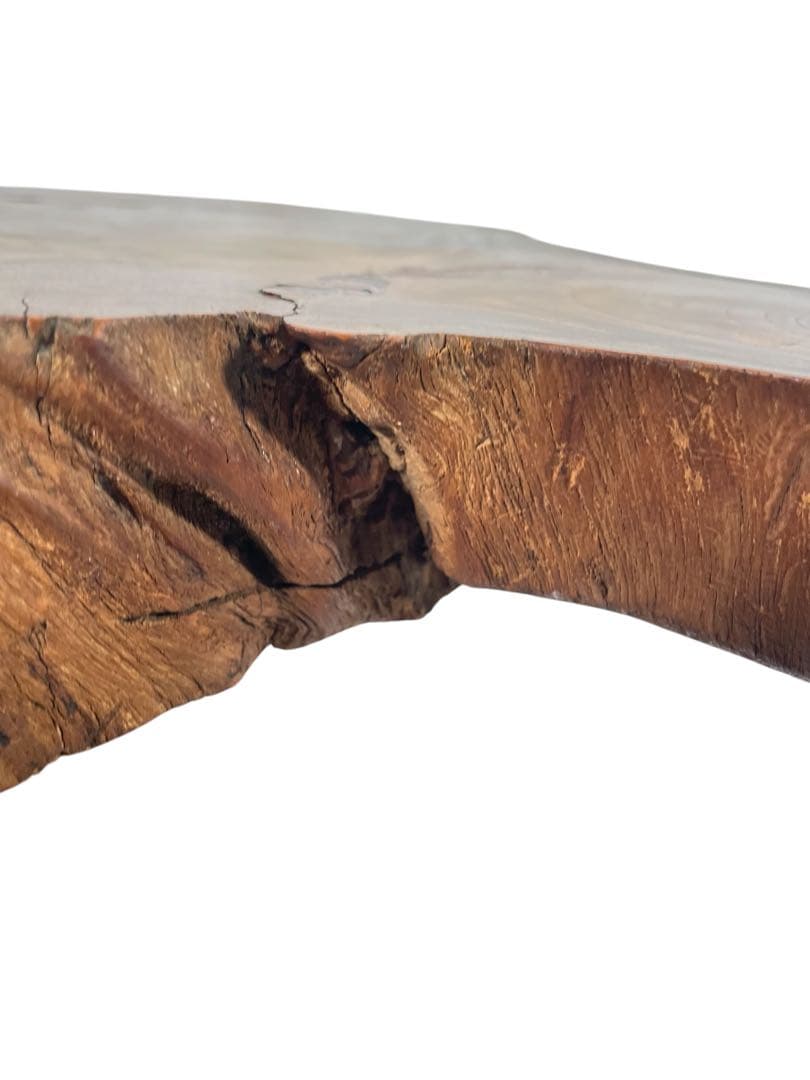 HR601【希少デザイン】一枚板　無垢材　ほぼ生木　コーヒーテーブル 花台