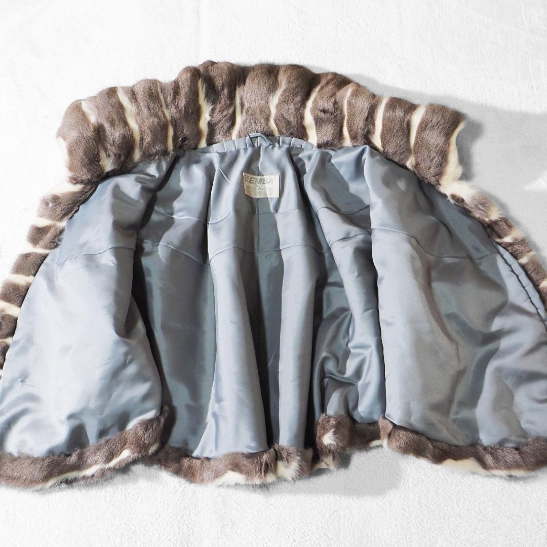 エンバ EMBA リアルファー毛皮 ケープ ポンチョ 羽織 ホワイト グレージュ