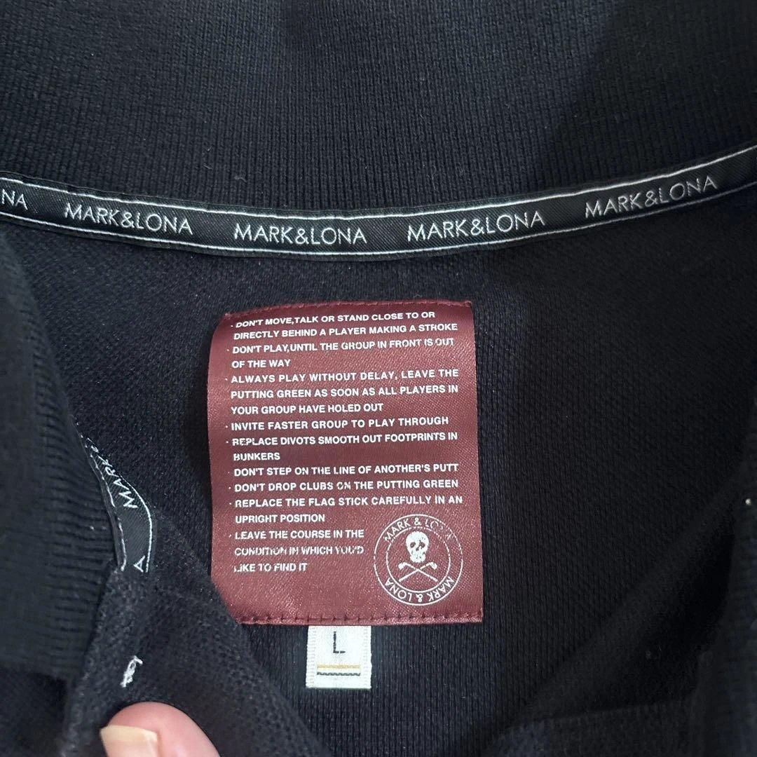 MARK & LONA ポロシャツ L ブラック スカル刺繍 ゴルフウェア