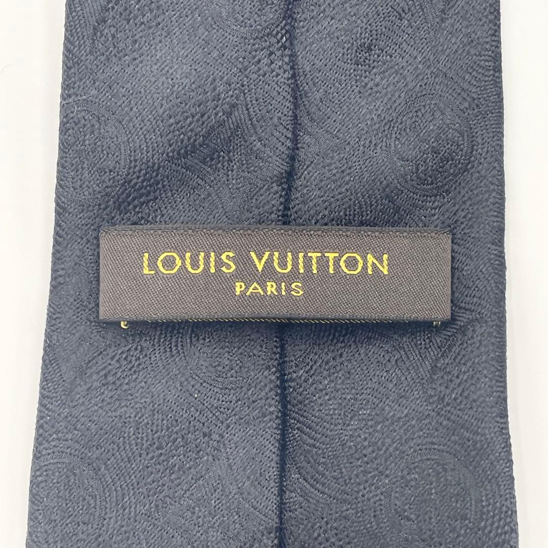 【美品】LOUIS VUITTON ネクタイ シルク100% ブラック 総柄