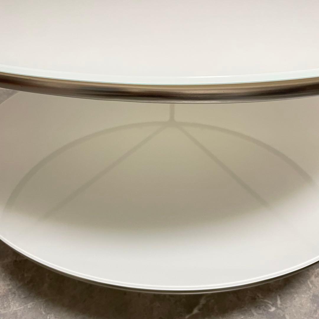 良品　イケア　ストリンド　ガラステーブル　ラウンドテーブル　ローテーブル