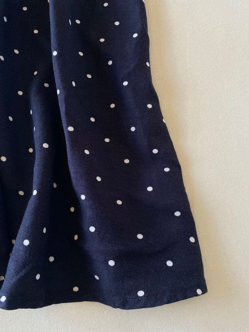 イエナ取扱い◼️SIMPLICITEリネンレーヨンドット柄ロングマキシ丈ワンピース