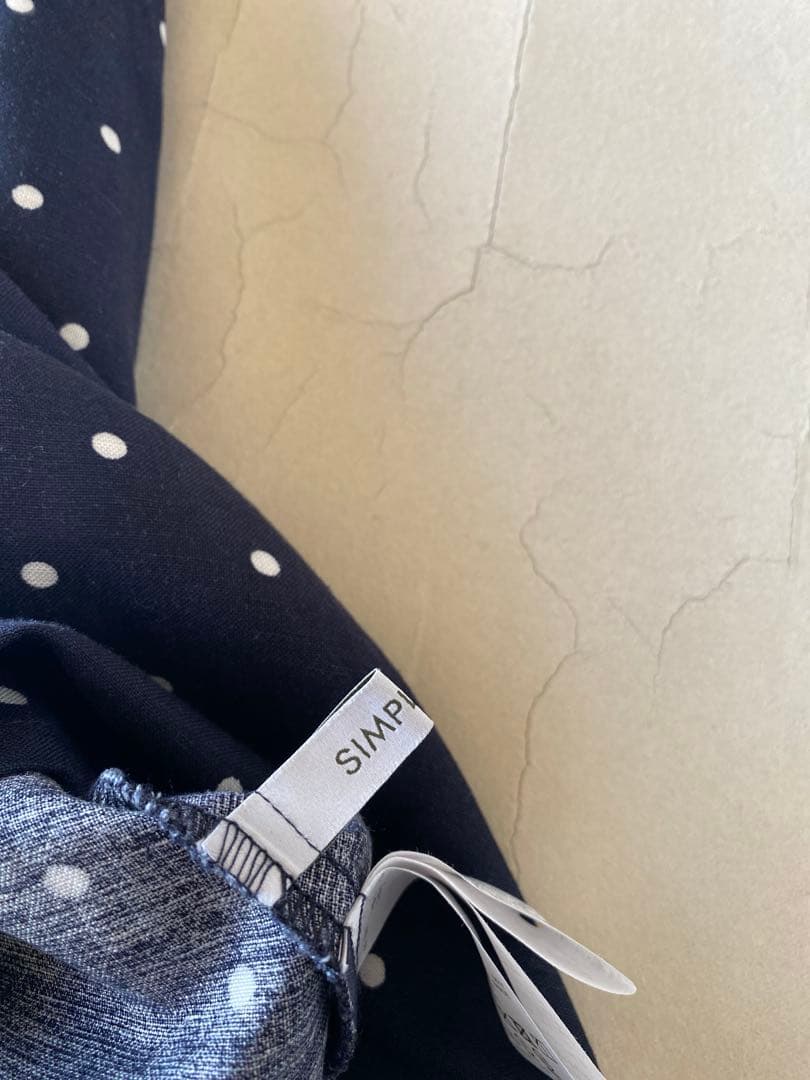 イエナ取扱い◼️SIMPLICITEリネンレーヨンドット柄ロングマキシ丈ワンピース