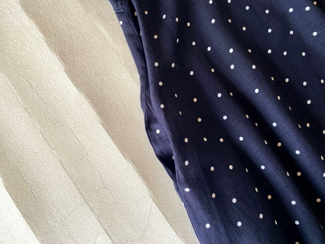 イエナ取扱い◼️SIMPLICITEリネンレーヨンドット柄ロングマキシ丈ワンピース