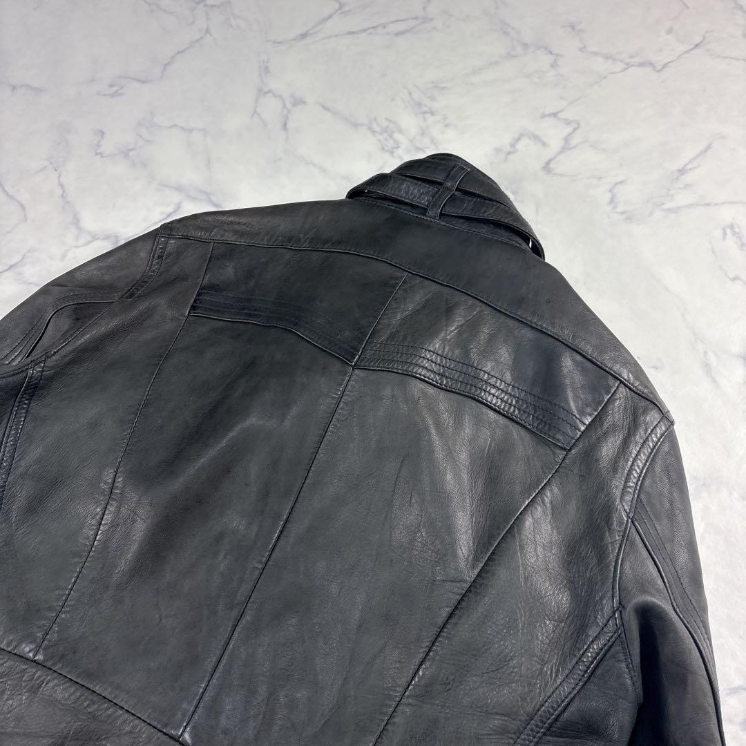 00s Nicole ラムレザー シングルライダース ダブルジップ