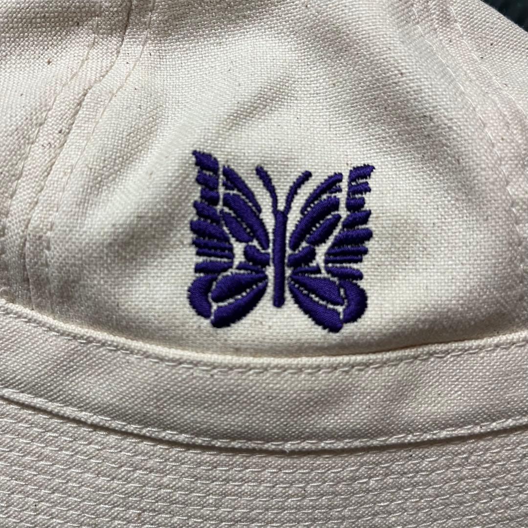 【正規品】Needles ニードルズ バケットハット ホワイト 蝶刺繍 帽子