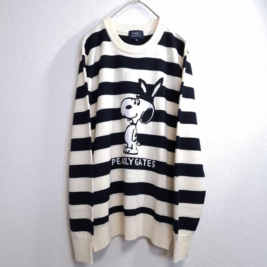 PEARLY GATES スヌーピー ゴルフ ニットセーター ボーダー M