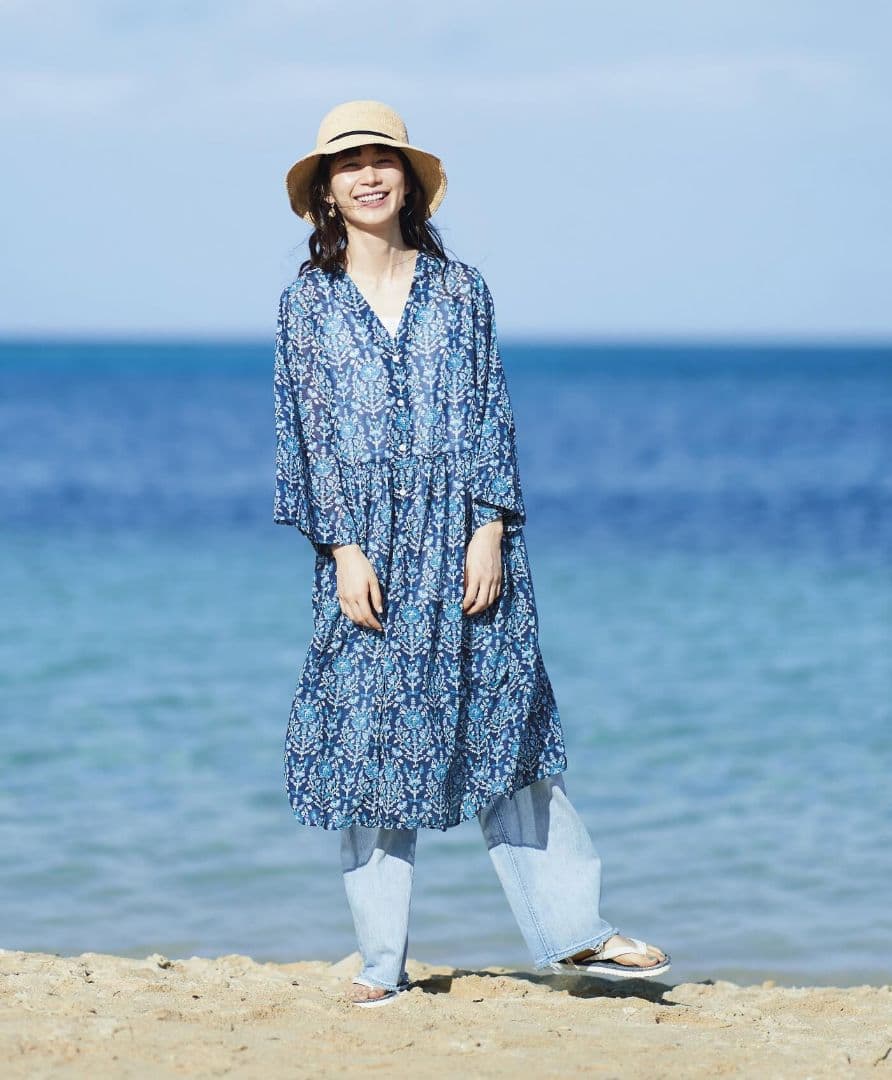 サニークラウズ Shuttle Notes 日差しが透ける柄々ワンピース 3L