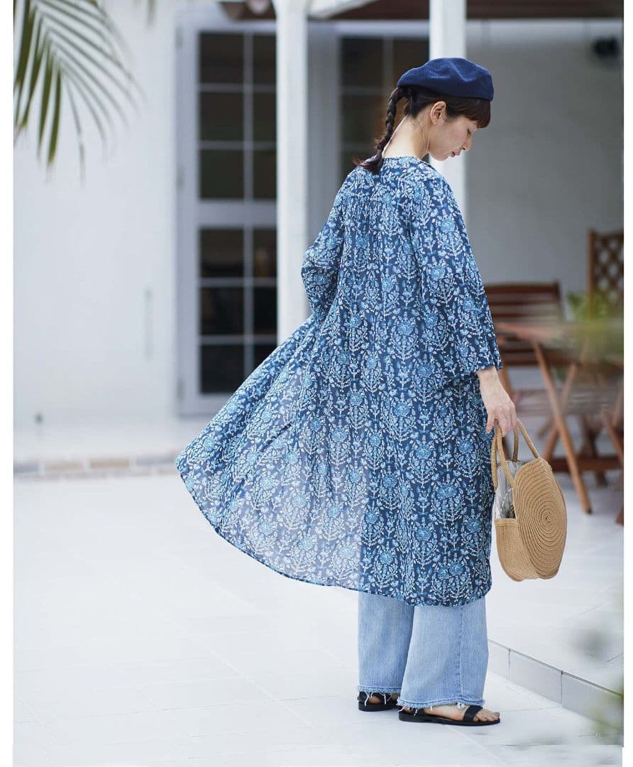 サニークラウズ Shuttle Notes 日差しが透ける柄々ワンピース 3L