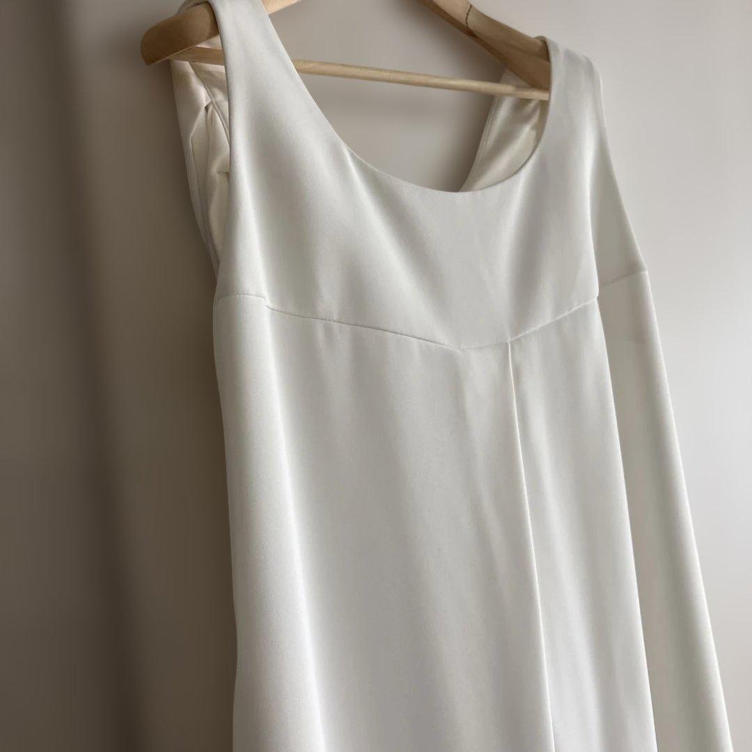 JENNE ホワイト ノースリーブ カットソーワンピース L サイズ　極美品