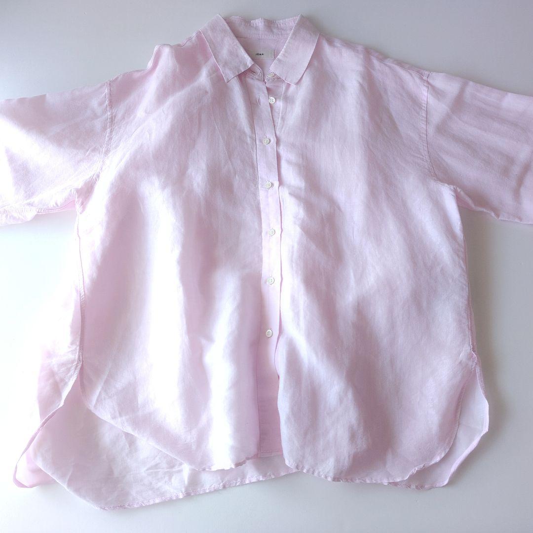 2024イエナIENA　ラミーリヨセルフェミニンシャツ　ピンク　38　リネン麻