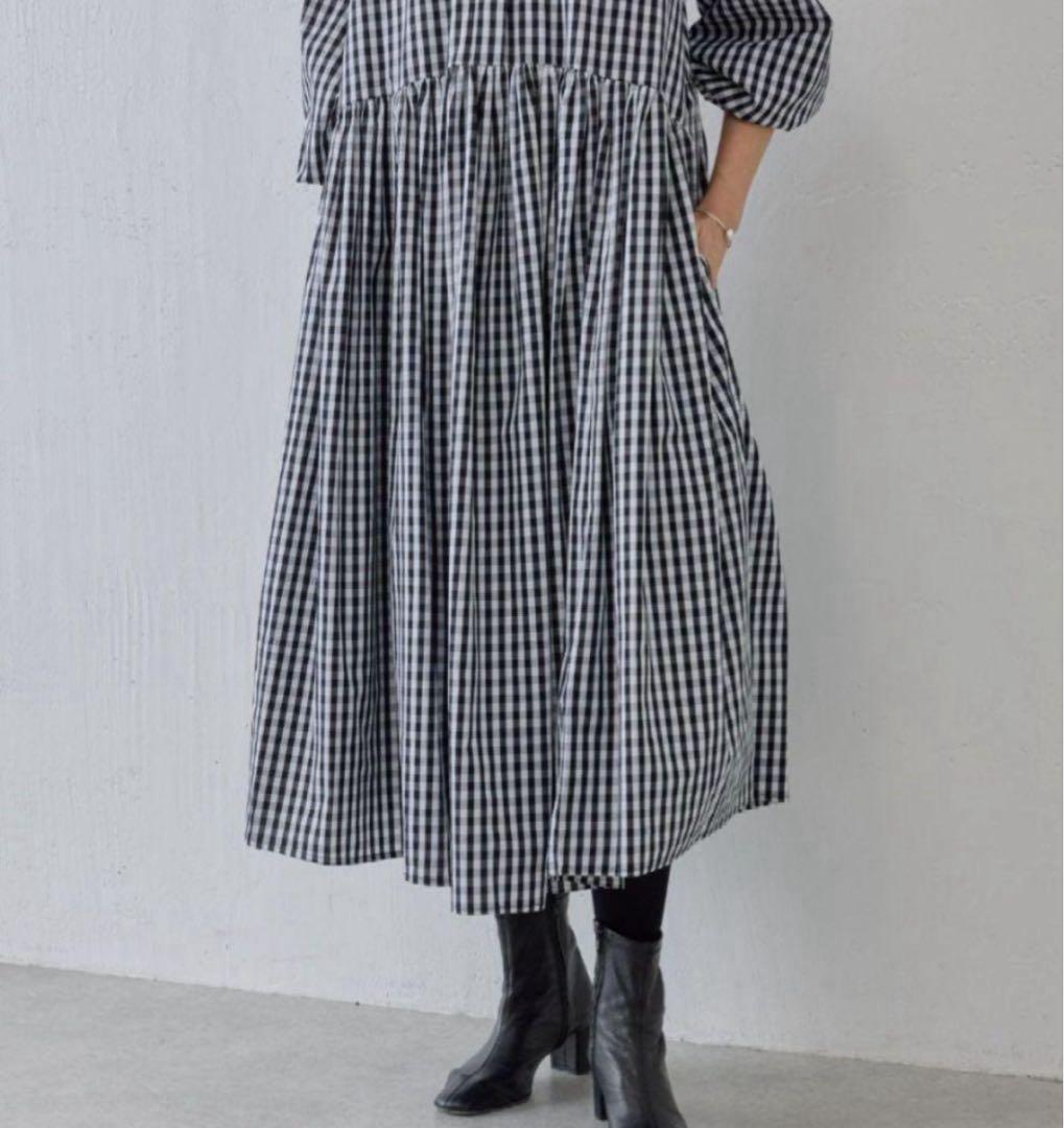 【新品】BEARDSLEY 大人気ロングワンピース ギンガムチェック　size2