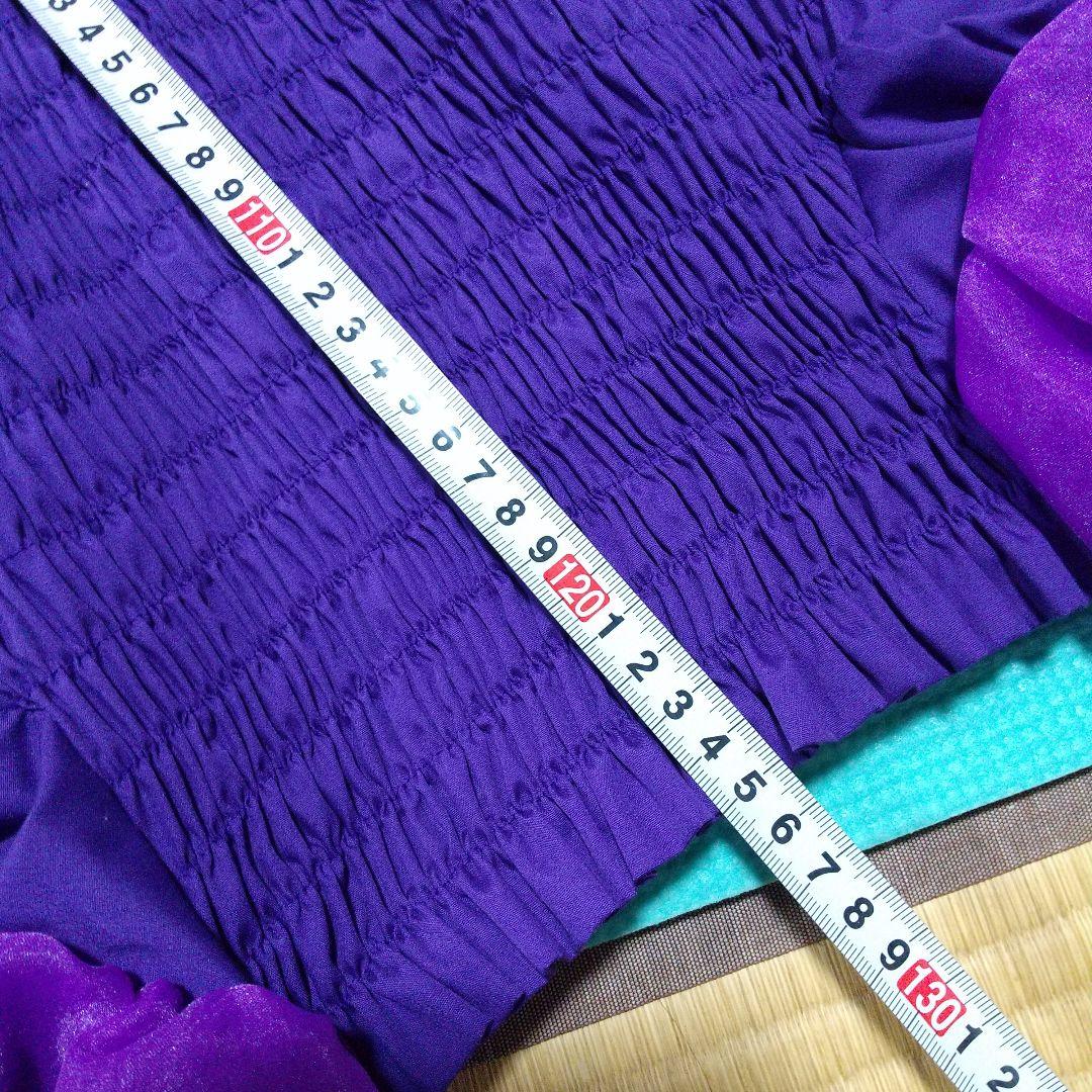 日本製 アロハスタンダード フラダンス ドレス フラドレス 紫 パープル 衣装