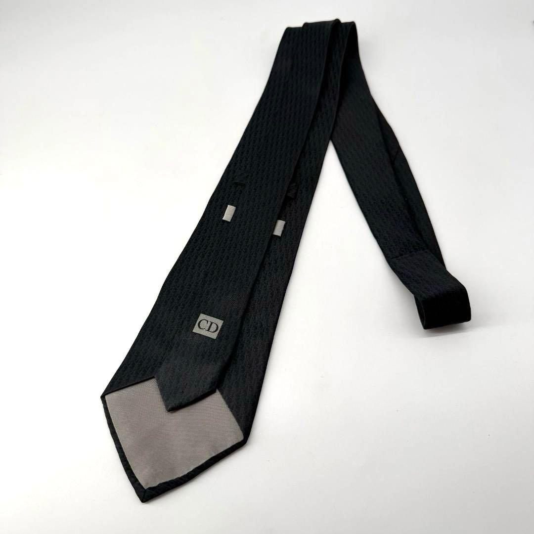 16589✨ディオールオム トロッター柄 ネクタイ ブラック