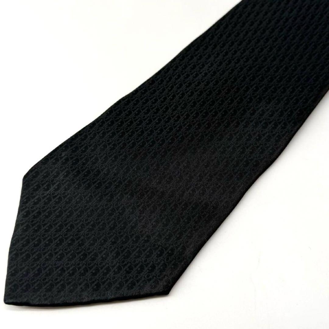 16589✨ディオールオム トロッター柄 ネクタイ ブラック