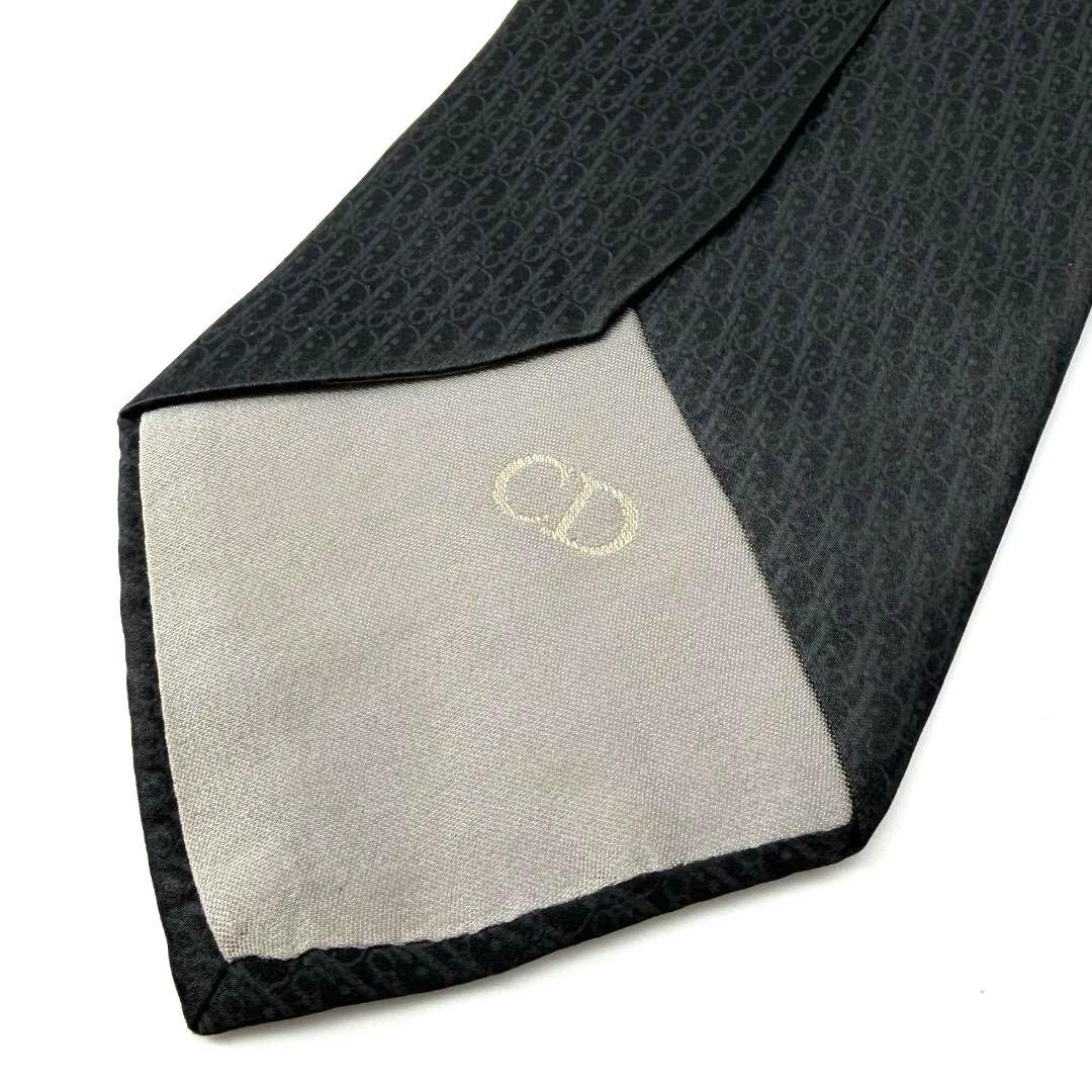 16589✨ディオールオム トロッター柄 ネクタイ ブラック