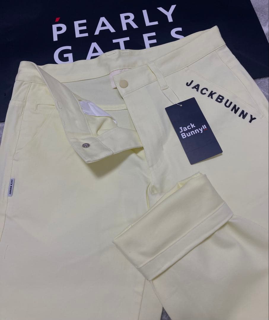 新品 パーリーゲイツ ジャックバニー 2WAYストレッチパンツ(4)サイズM/黄