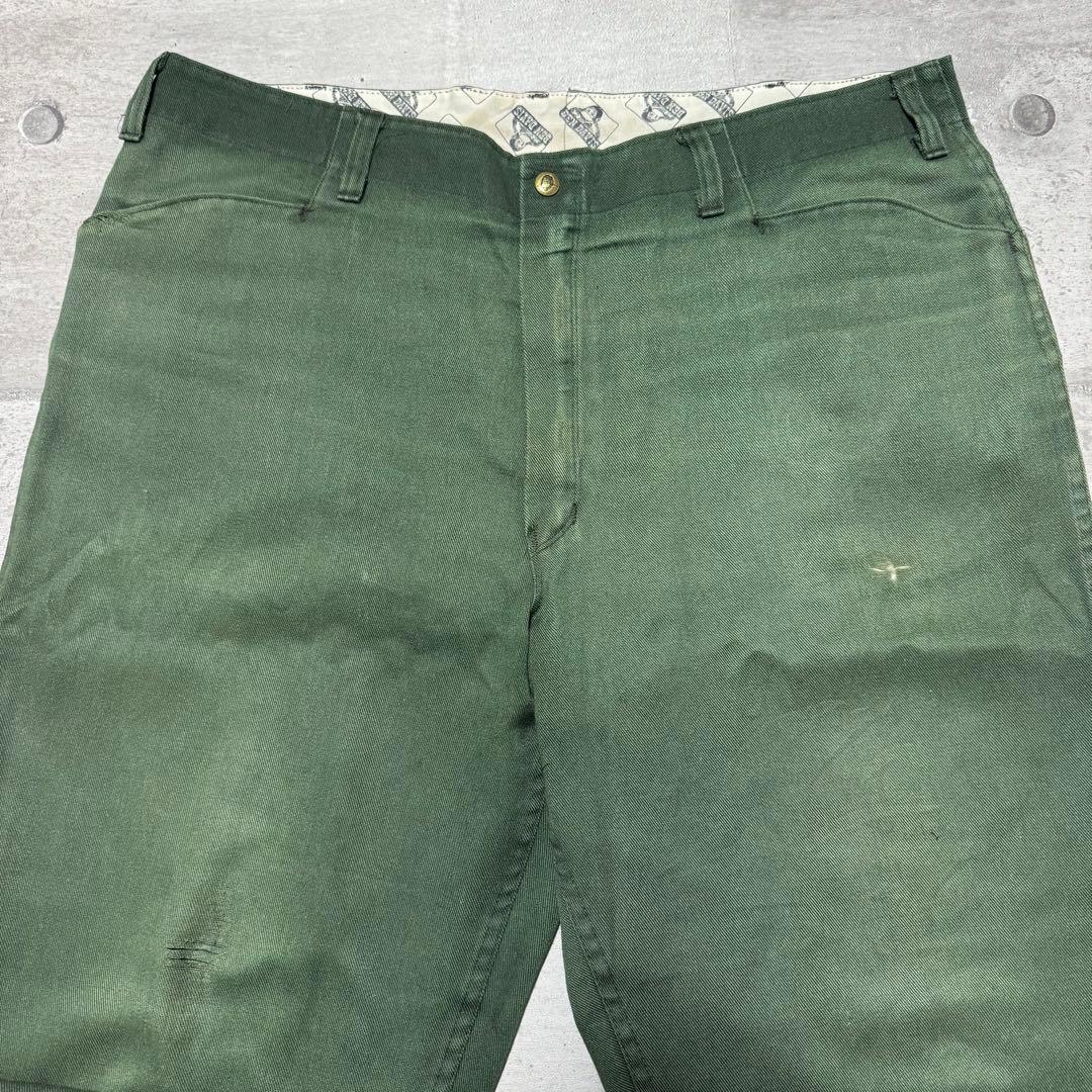90s USA製 BEN DAVIS フリスコパンツ グリーン フェード W40