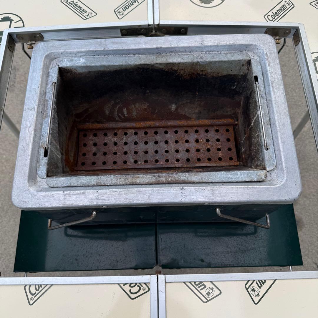 希少 コールマン オーバル BBQ テーブル Coleman コンロセット
