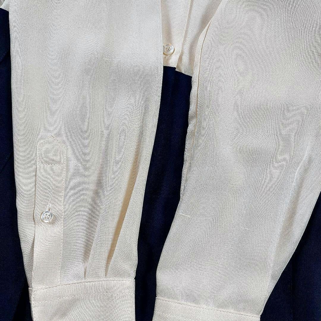 THOM BROWNE シルク トリコロール裏地 BDシャツ ロング丈ワンピース